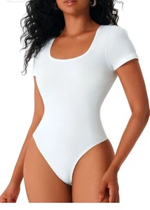 Movwin Women’s Bodysuit Tummy Control Short Sleeve Body Suit Shapewear Small New - Picture 1 of 7