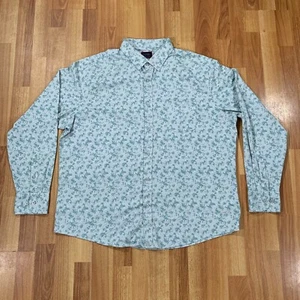 UNTUCKit Shirt Mens 2XL XXL White Green Floral Loose Lightweight Casual - Picture 1 of 8