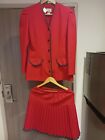 CB New York Vintage City Chic Red Two Peice Suit Polka Dot Trim Sz 8