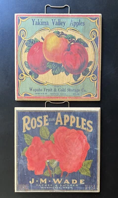 Vintage Illustration Art Rose & Yakima Apple Label Wall Art Reproductions Apple - Image 1 of 4