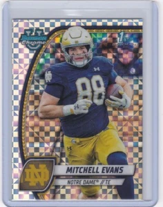 2024 Bowman University Chrome - Mitchell Evans #132 1st X Refractor - Notre Dame - Picture 1 of 4