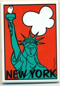 IMÁN REFRIGERADOR - NUEVA YORK #7 - ESTATUA DE LA LIBERTAD - MARY ELLIS - Imagen 1 de 1