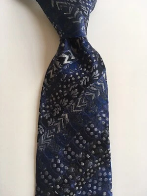 галстук bottega veneta L 56 дюймов ширина 3,5 дюйма синий серебристый шелк сделано в Италии галстук pa1020 - Изображение 1 из 4