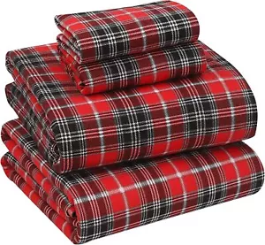 Flannel Sheets Queen Size - 100% Cotton Double Brushed Bed Sheets, Deep Pockets - Picture 1 of 9