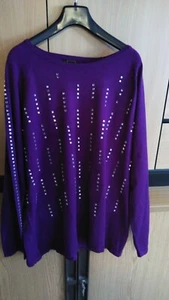 pullover damen Lila Gr. 50 Mit Glitzer Neu - Bild 1 von 2