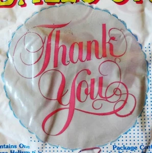 Thank You Large Helium Mylar Foil Balloon White/Pink Vintage - Picture 1 of 3