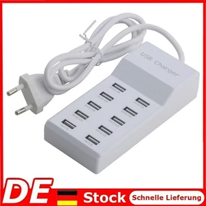 10Fach USB Ladegerät Hub Mehrfach Port Schnellladestation Handy Netzteil Adapter - Bild 1 von 5