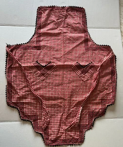 Vintage Pinned Apron Black Red White Checkered 1950's Pockets Gingham - Bild 1 von 12