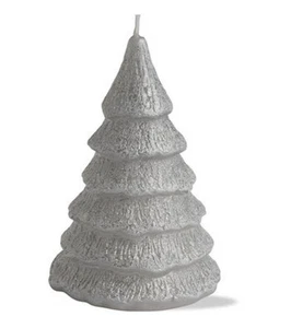 ETIKETT SILBER WINTER GLITZER BAUMKERZE - Urlaub! FESTLICHE DEKO für Ihr Zuhause - Bild 1 von 1