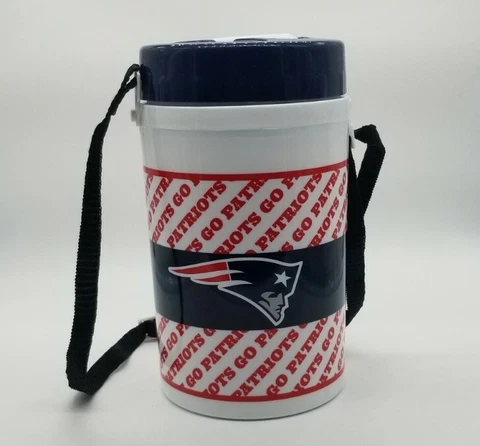 🏈 NFL New England Patriots Thermos w/ Strap licenced 1 Liter 32 Oz Water Bottle Cover