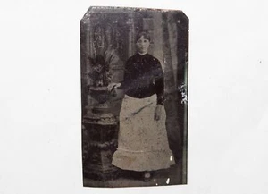 Vestido Blanco Largo Vintage Tintype Tipo Fotografía Foto Dama Mujer - Imagen 1 de 4
