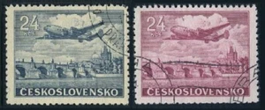 Czechoslovakia C25-C26,CTO.Michel 492,499. Air Post.Charles Bridge,Prague. - Picture 1 of 1