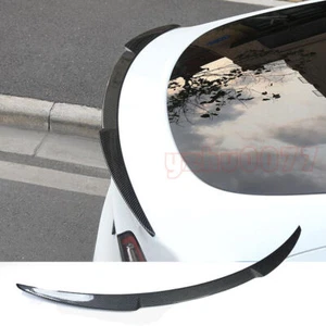 2020-2022 For Tesla Model Y Rear Tail Trunk Spoiler Wing Lip Trim Carbon Fiber - Picture 1 of 6