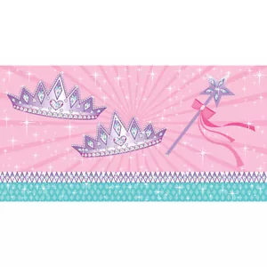 Princess Party Table Cover Creative Converting Plastic Tablecloth 54x108 Crown - Picture 1 of 2