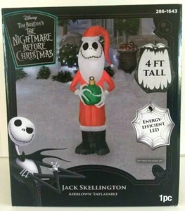 Nightmare Before Christmas Jack Skellington Airblown Santa Inflatable Lights Up - Bild 1 von 7
