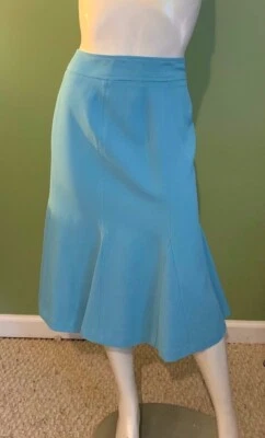 Falda forrada para mujer Doncaster Collection plisada azul mezcla acetato, talla 16 Foto 1 de 4