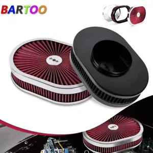 12" Oval Super Flow Thru Top Air Cleaner Filter Washable for 5-1/8" Carb Neck - Picture 1 of 12