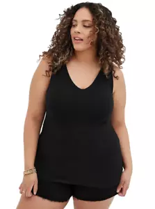 NEU TORRID Foxy-Tanktop Damen (5 x 28) schwarz V-Ausschnitt feste Träger tailliertes Oberteil - Bild 1 von 3