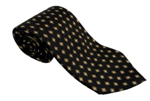 Tie Extra Long Nortrom Black with Yellow Diamond Patterns JZ Richards 66 inches - Picture 1 of 12