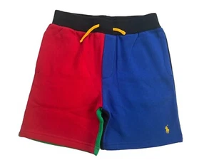 NEW Kids Boys Polo Ralph Lauren Color-Blocked Fleece Pony Drawstring Shorts 6 - Picture 1 of 6
