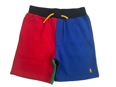 NEW Kids Boys Polo Ralph Lauren Color-Blocked Fleece Pony Drawstring Shorts 6 - Image 1 of 4