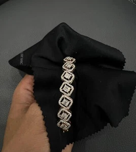 Natürlicher runder & Baguette Diamant Armreif 4 kt in 9 kt Rotgold. - Bild 1 von 8