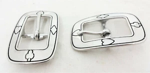 Pair Jeremiah Watt Card Suit Center Bar Buckles Stainless Steel Horse Tack Sizes - Picture 1 of 2