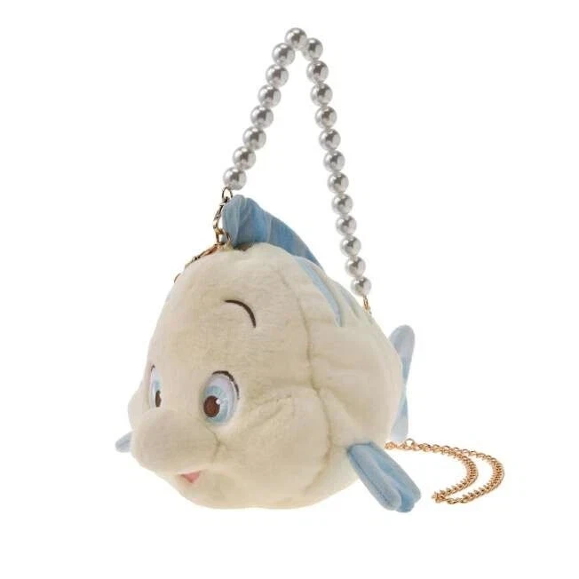 Disney Japan Flounder Plush Shoulder Bag Little Mermaid YUKATA Collection