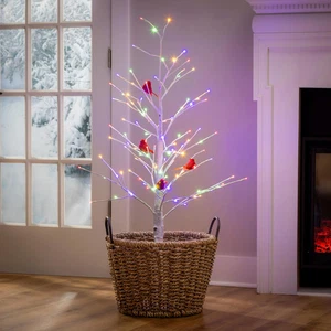 Weihnachtssternbaum Kardinal Birke mit Kardinälen Innen/Außen LED Baum, 4 - Bild 1 von 4