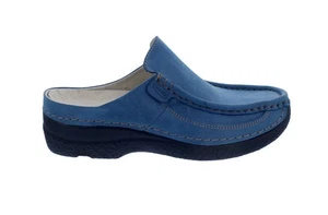 Wolky Roll Slide Clog 0620236-804, Fantastic Leather - Nubuck, Atlantic Blue Blue - Picture 1 of 10