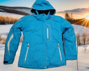 OBERMEYER HOODED SKI JACKET JUNIORS 14 Aspen,CO Sleeve cuffs Powder apron, etc. - Picture 1 of 11