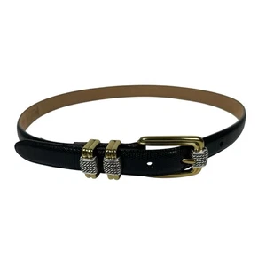 Vintage Brighton Classics Gürtel mit Schnalle 32 schwarz Schlangenleder geprägtes Leder hergestellt in den USA - Bild 1 von 9