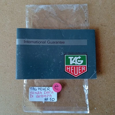 Tag Heuer Booklet, Libretto  di Garanzia, Vintage Never Used - NOS RARA No Date - Immagine 1 di 4
