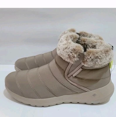 Skechers Women's Size 9 Go Walk Air Cooled Goga Mat Boots with Faux Fur taupe  - Image 1 of 4