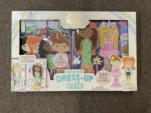 Story Magic Wooden Magnetic Dress Up Dolls Set 100 Piece - Picture 1 of 2