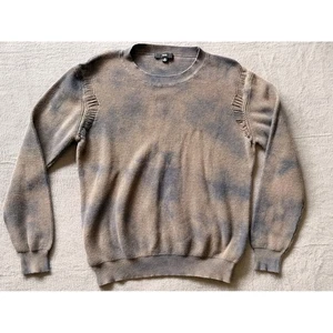 FATE Damen Rundhals Pullover Pulli hellbraun blau Used-Design Medium - Bild 1 von 8
