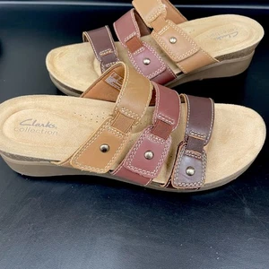 Clarks Women's Calenne Lily brown Leather size 10 - Picture 1 of 10