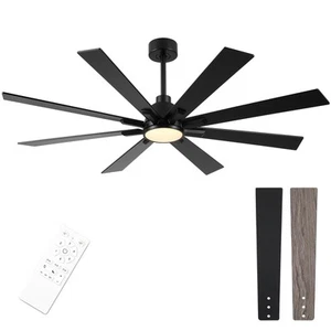 Ceiling Fan with Lights Remote Control, Brushed Nickel Large Fan with Reversi... - Picture 1 of 7