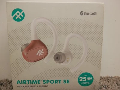IFROGZ AIRTIME SPORT SE BLUETOOTH WIRELESS HEADPHONES BROWN AND WHITE