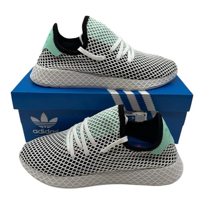 Adidas Deerupt Runner Running Shoes Men Sz 8.5 Black/Green/White Sneakers B28076 - Image 1 of 4