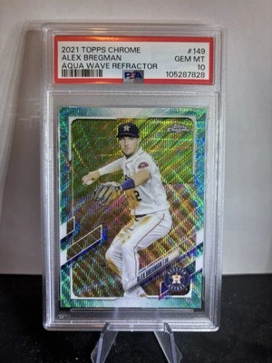2021 Topps Chrome - Alex Bregman #149 Aqua Wave Refractor PSA 10 /199 - Image 1 of 2