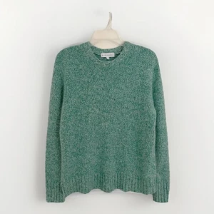 WHITE + WARREN Women’s Cashmere Sweater Size XS Green Marled Crew Neck - Picture 1 of 5