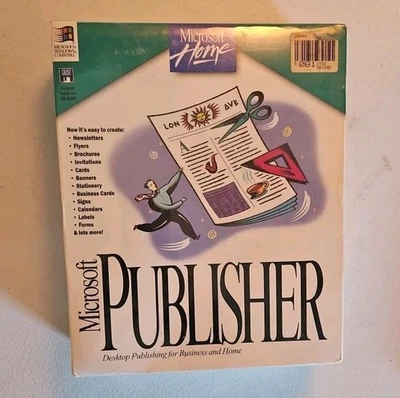 Microsoft Publisher Home CD-ROM Vintage Software 1997 SEALED - Image 1 of 4