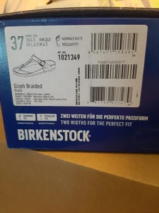 Birkenstock Gizeh Braided Nubukleder Damen Zehensteg - Schwarz, EU 37 - Bild 1 von 3