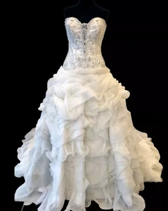 SALE! New Wedding Dress Allure Bridals Couture C170 Ivory Size 10 Retail $1804 - Picture 1 of 8