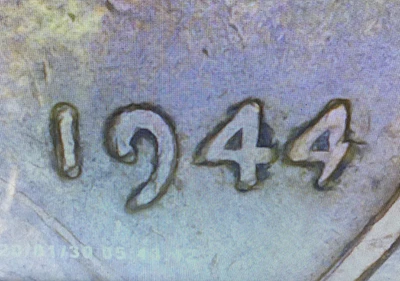 1944P LINCOLN CENT ERROR ON LAST ‘4’ IN DATE - Image 1 of 4