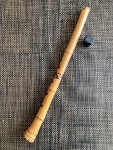 Japanese Instrument Shakuhachi 24inch vertical bamboo flute with Sign - Picture 1 of 9