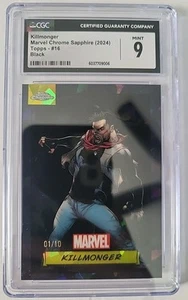 2024 Topps Chrome Marvel Sapphire Killmonger #16 Black Sapphire 1/10 CGC 9 💎 - Picture 1 of 2