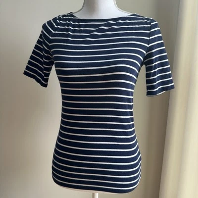 Top Ralph Lauren Rayas Blanco y Negro Talla Pequeña Foto 1 de 4