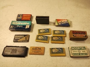 Lot Of 14 Vintage Shaving Razor Blade Advertising Items - Picture 1 of 23